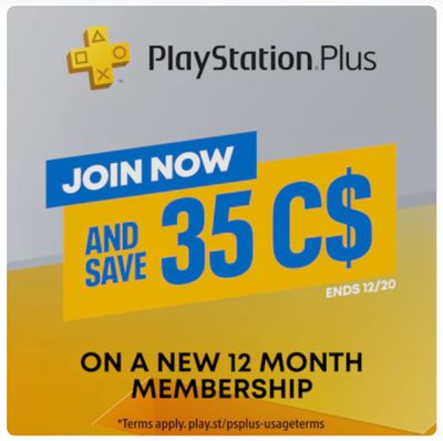 PlayStation Canada Promotions: Save $35 Off PlayStation Plus Subscriptions