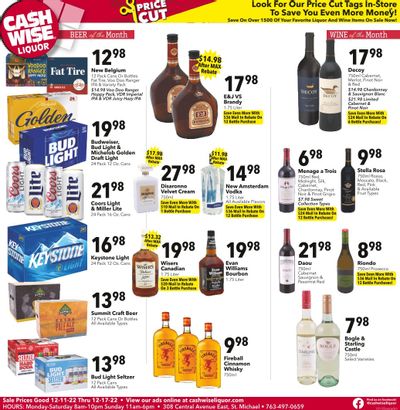 Cash Wise Liquor Only (MN) Weekly Ad Flyer Specials December 11 to December 17, 2022 Cash Wise Liquor Only (MN) Weekly Ad Flyer Specials December 11 to December 17, 2022