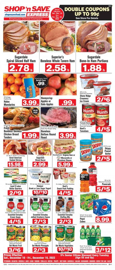 Shop ‘n Save Express (MD, PA, WV) Weekly Ad Flyer Specials December 10 to December 16, 2022