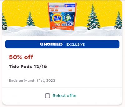 No Frills Canada: 24 Days of Hauliday Yays Day 15: Get 50% off Tide Pods 12-16’s Digital Coupon