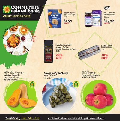 Community Natural Foods Flyer December 15 to 21