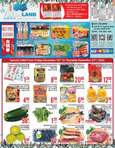 FreshLand Supermarket Flyer December 16 to 22