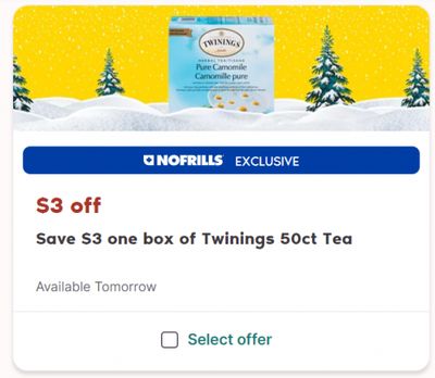 No Frills Canada 24 Days of Hauliday Yays Day 16: Save $3 on Twinings 50 Count Tea