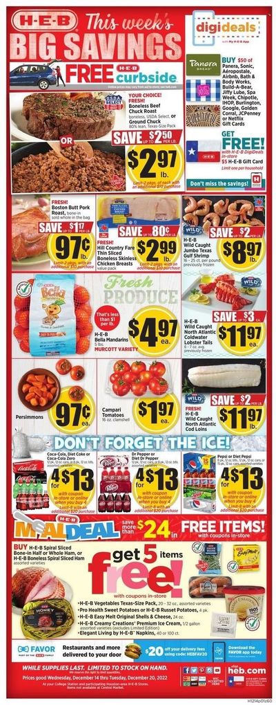 H-E-B (TX) Weekly Ad Flyer Specials December 14 to December 20, 2022