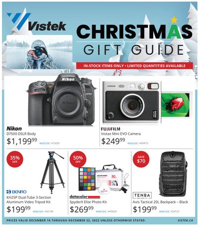 Vistek Christmas Gift Guide Flyer December 16 to 22