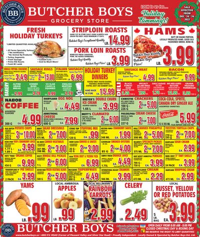 Butcher Boys Grocery Store Flyer December 16 to 24