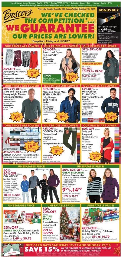 Boscov's (CT, DE, MD, NJ, NY, PA) Weekly Ad Flyer Specials December 15 to December 25, 2022