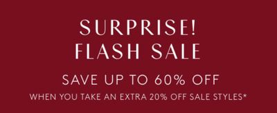 Naturalizer Canada Surprise Flash Sale: Save up to 60% off, with an Extra 20% off Sale Styles with Coupon Code