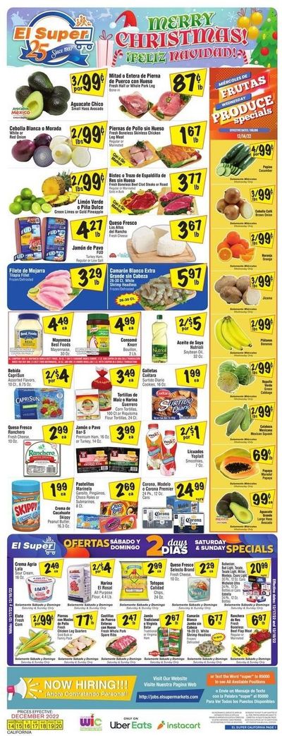 El Super (CA, NM, NV, TX) Weekly Ad Flyer Specials December 14 to December 20, 2022