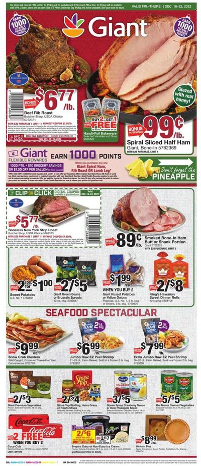 Giant Food (DE, MD, VA) Weekly Ad Flyer Specials December 16 to December 22, 2022