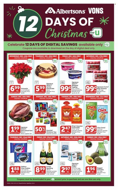 Vons (CA) Weekly Ad Flyer Specials December 14 to December 25, 2022