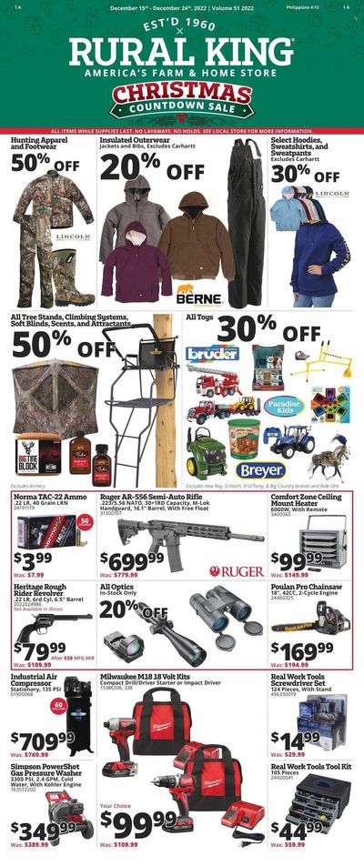 Rural King Weekly Ad Flyer Specials December 15 to December 24, 2022