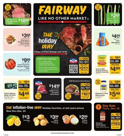 Fairway Market (CT, NJ, NY) Weekly Ad Flyer Specials December 16 to December 22, 2022