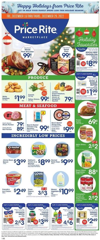 Price Rite (CT, MA, MD, NH, NJ, NY, PA, RI) Weekly Ad Flyer Specials December 16 to December 29, 2022
