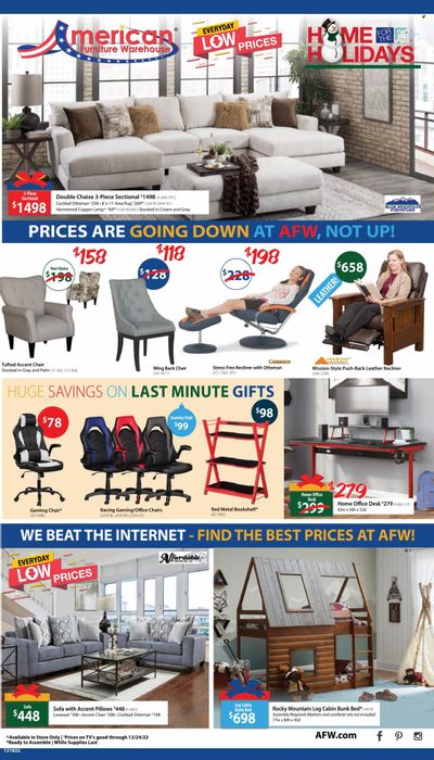 American Furniture Warehouse (AZ, CO, TX) Weekly Ad Flyer Specials December 18 to December 24, 2022