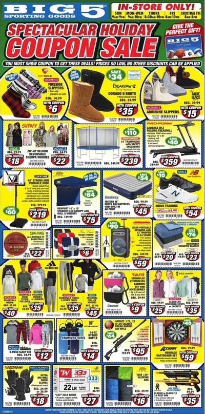 Big 5 (AZ, CA, CO, ID, NM, OR, UT, WA) Weekly Ad Flyer Specials December 18 to December 24, 2022