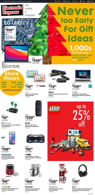 Electronic Express (AL, TN) Weekly Ad Flyer Specials December 18 to December 25, 2022