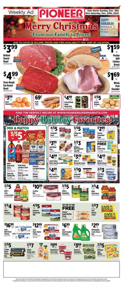 Pioneer Supermarkets (NJ, NY) Weekly Ad Flyer Specials December 18 to December 24, 2022