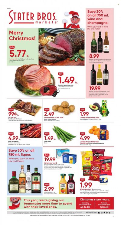 Stater Bros. (CA) Weekly Ad Flyer Specials December 14 to December 20, 2022