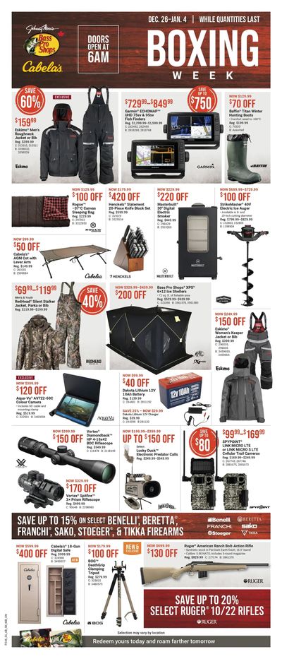Cabela's Boxing Week/Day Flyer December 26 to January 4