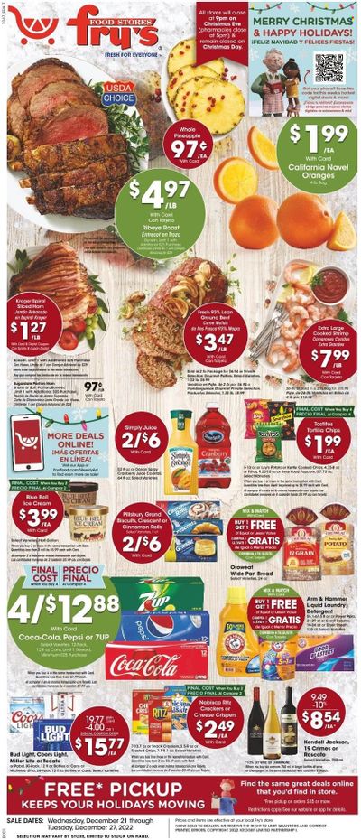 Fry’s (AZ) Weekly Ad Flyer Specials December 21 to December 27, 2022