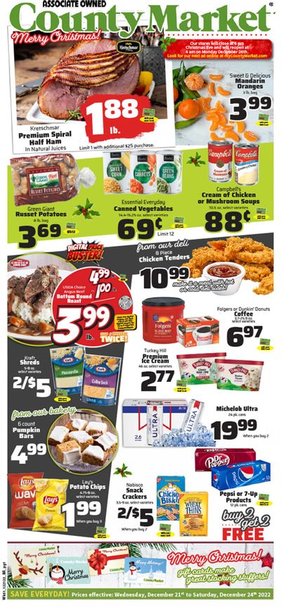 County Market (IL, IN, MO) Weekly Ad Flyer Specials December 21 to December 24, 2022