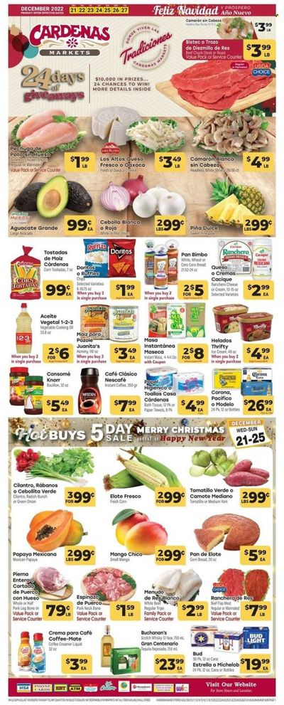 Cardenas (CA, NV) Weekly Ad Flyer Specials December 21 to December 27, 2022