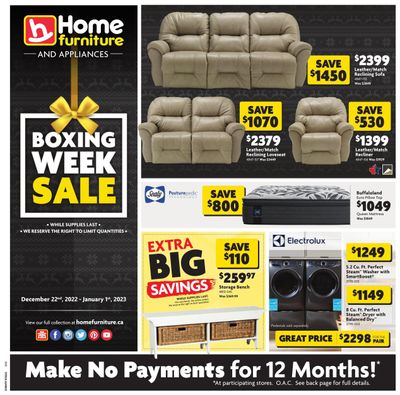 Home Furniture (BC) Boxing Week Sale Flyer December 22 to January 1