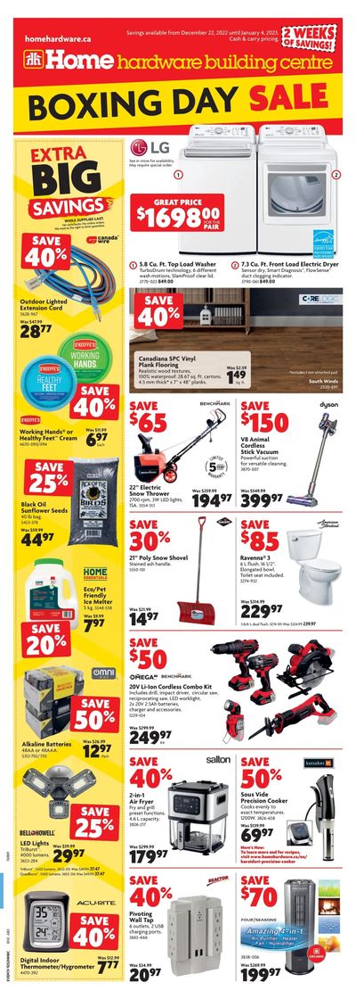 Home Hardware Building Centre (AB) Flyer December 22 to January 4