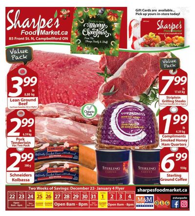 Sharpe's Food Market Flyer December 22 to January 4