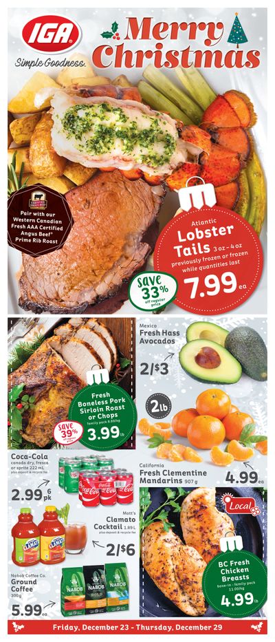IGA Stores of BC Flyer December 23 to 29