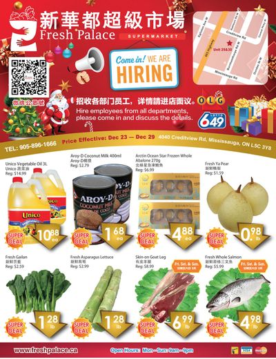 Fresh Palace Supermarket Flyer December 23 to 29