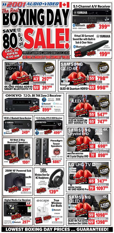 2001 Audio Video Boxing Week Sale Flyer December 23 to 29