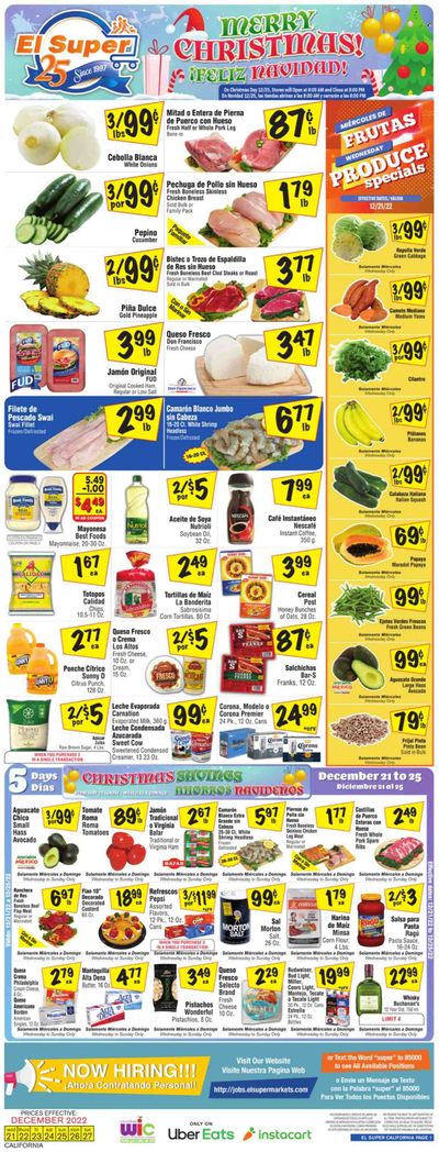 El Super (CA, NM, NV, TX) Weekly Ad Flyer Specials December 21 to December 27, 2022