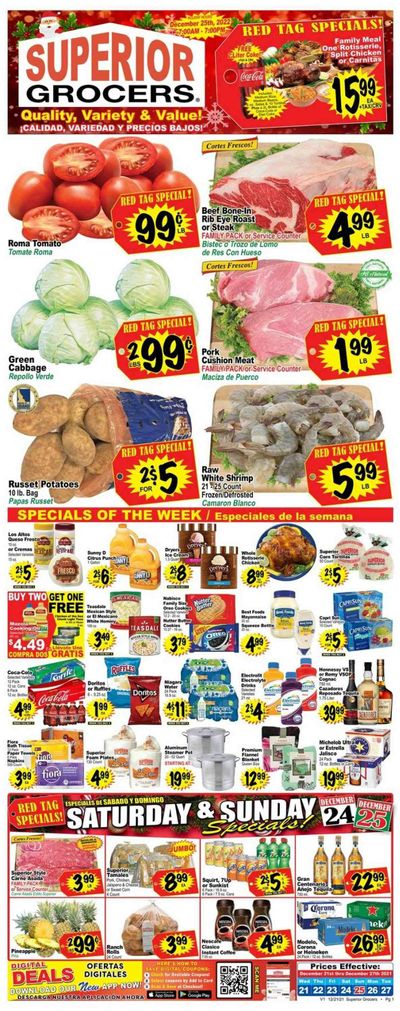 Superior Grocers (CA) Weekly Ad Flyer Specials December 21 to December 27, 2022