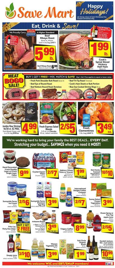 Save Mart (CA, NV) Weekly Ad Flyer Specials December 21 to December 27, 2022