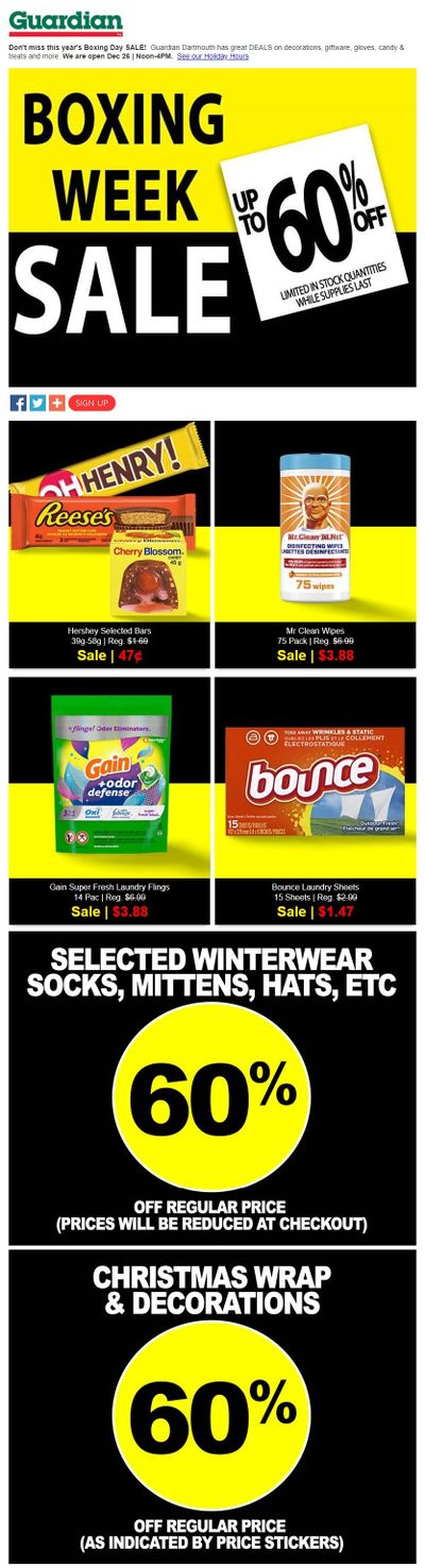 Guardian (Dartmouth Gate) Boxing Week Sale Flyer December 26 to 31