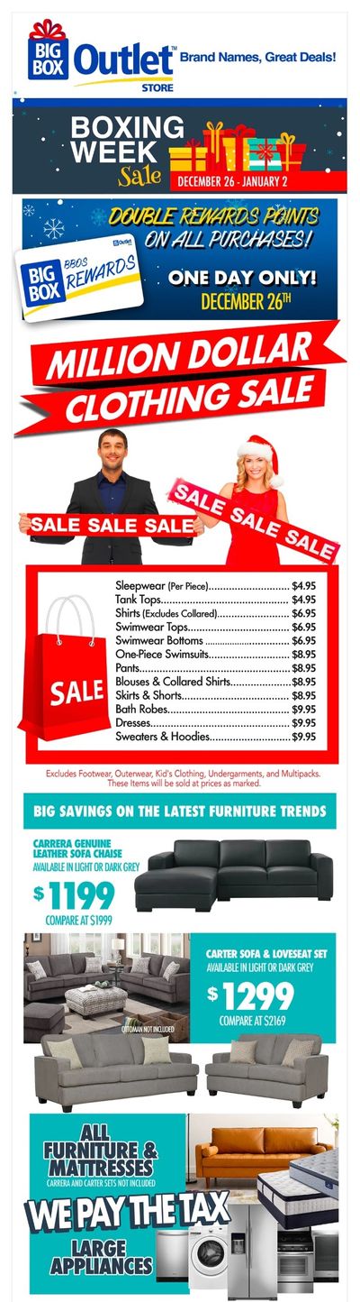 Big Box Outlet Store Boxing Week Sale Flyer December 26 to January 2