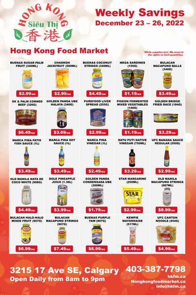 Hong Kong Food Market Flyer December 23 to 26