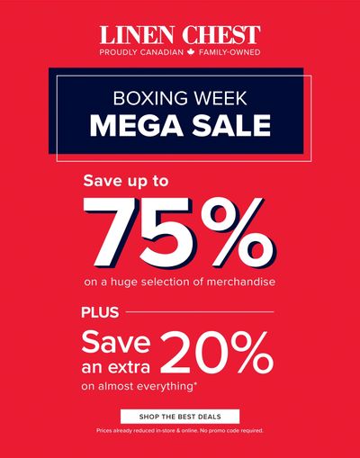 Linen Chest Boxing Week Sale Flyer December 25 to January 8