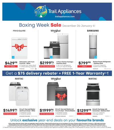 Trail Appliances (BC) Boxing Week Flyer December 26 to January 4