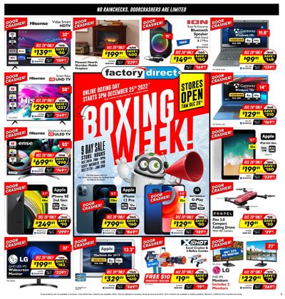 Factory Direct Boxing Week Flyer December 25 to January 3