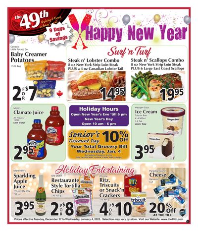 The 49th Parallel Grocery Flyer December 27 to January 4