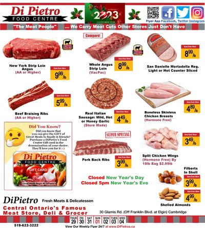 Di Pietro Food Centre Flyer December 29 to January 4