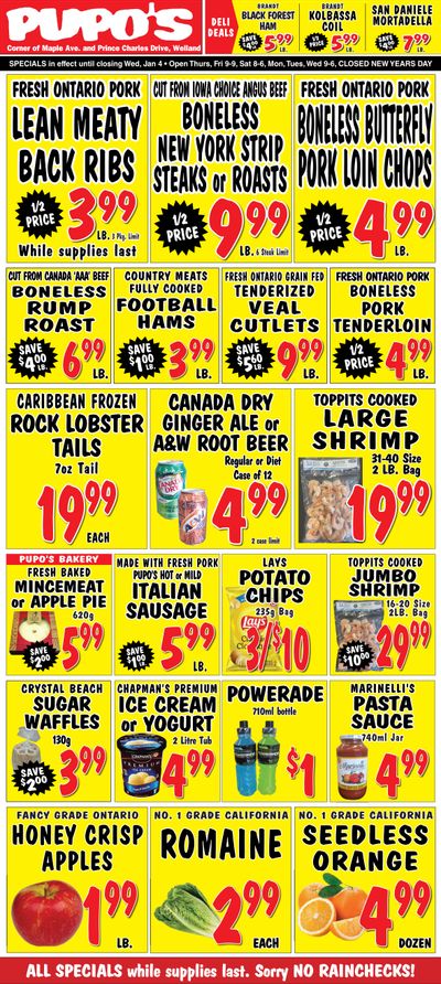 Pupo's Food Market Flyer December 29 to January 4