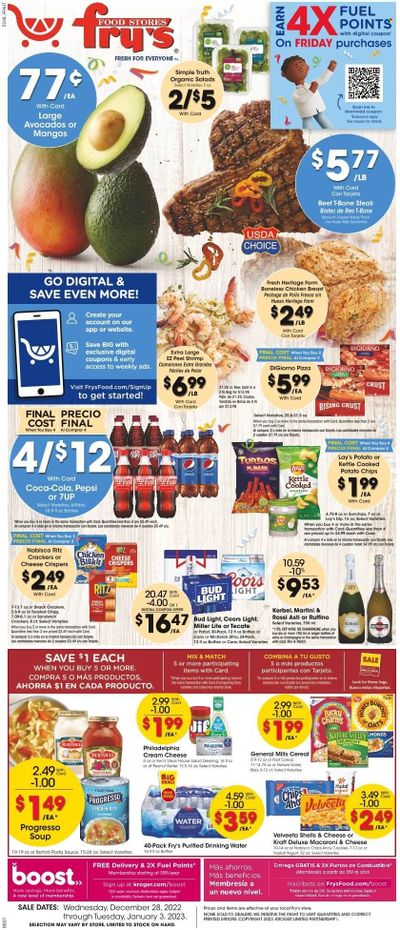 Fry’s (AZ) Weekly Ad Flyer Specials December 28 to January 3, 2023