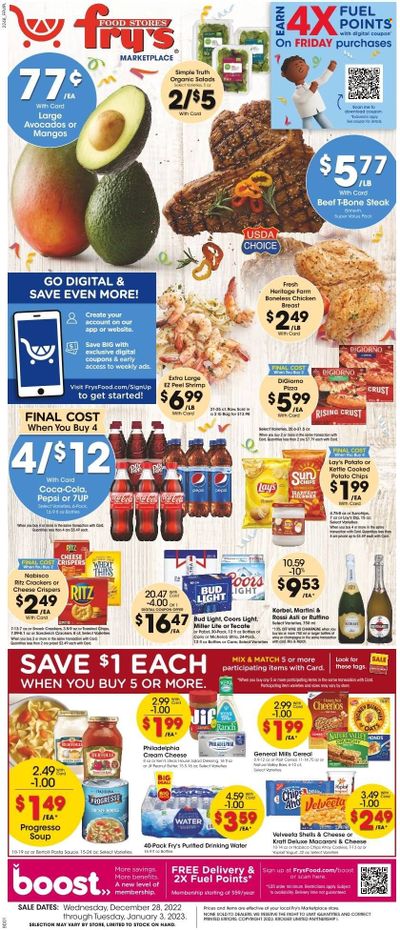 Fry’s (AZ) Weekly Ad Flyer Specials December 28 to January 3, 2023