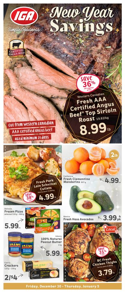 IGA Stores of BC Flyer December 30 to January 5