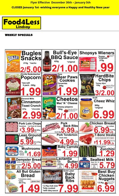 Food 4 Less (Lindsay) Flyer December 30 to January 5