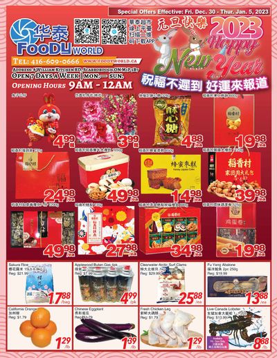Foody World Flyer December 30 to January 5